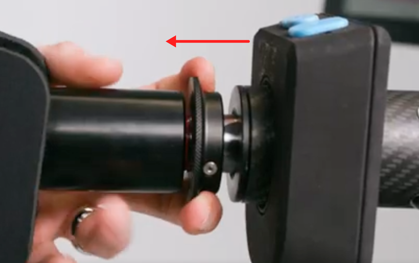 Latch pulled forward, arrow showing direction